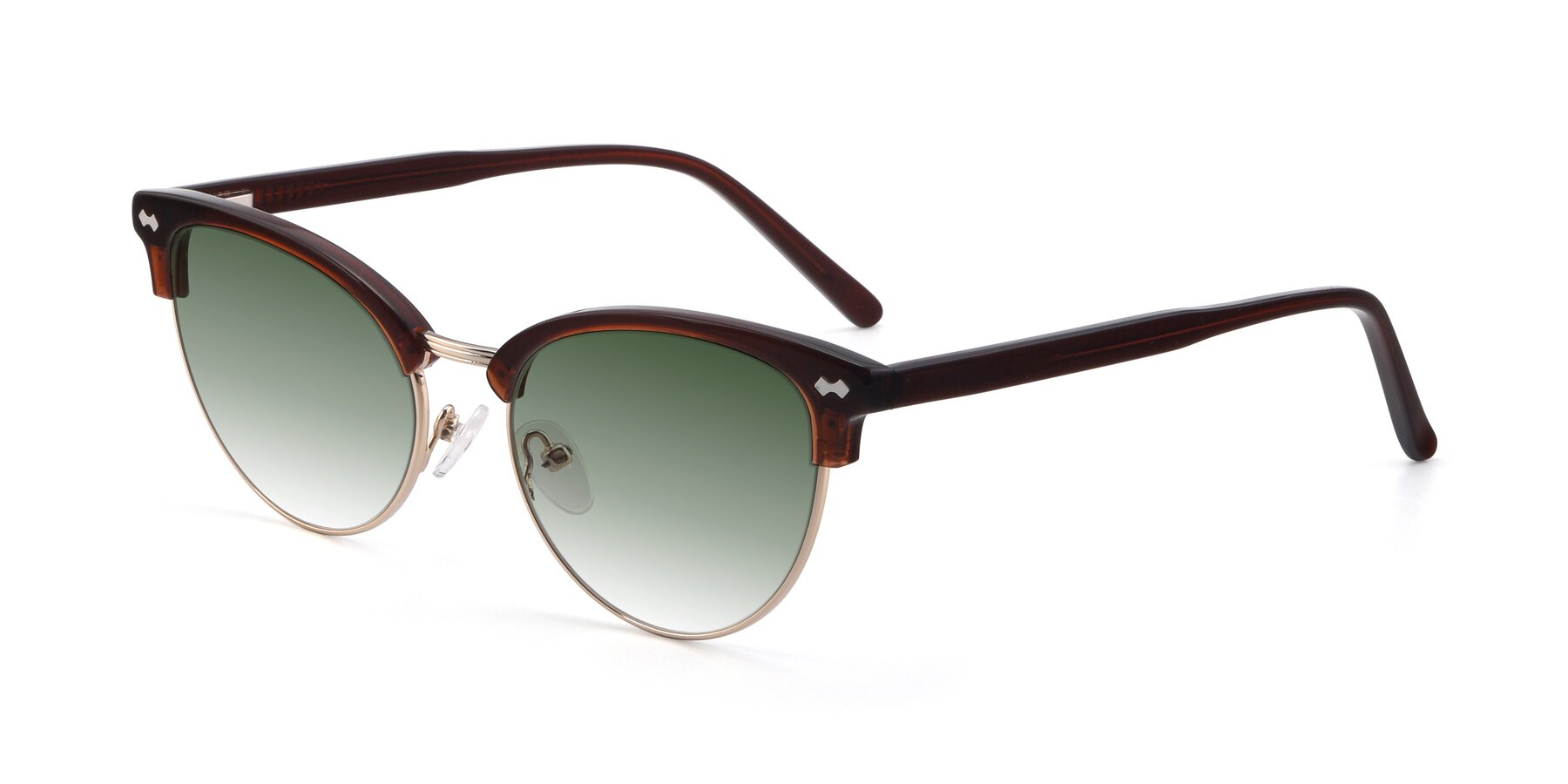 Angle of 17461 in Amber Brown with Green Gradient Lenses