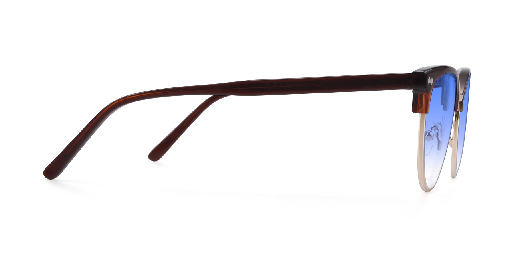 Side of 17461 in Amber Brown with Blue Gradient Lenses