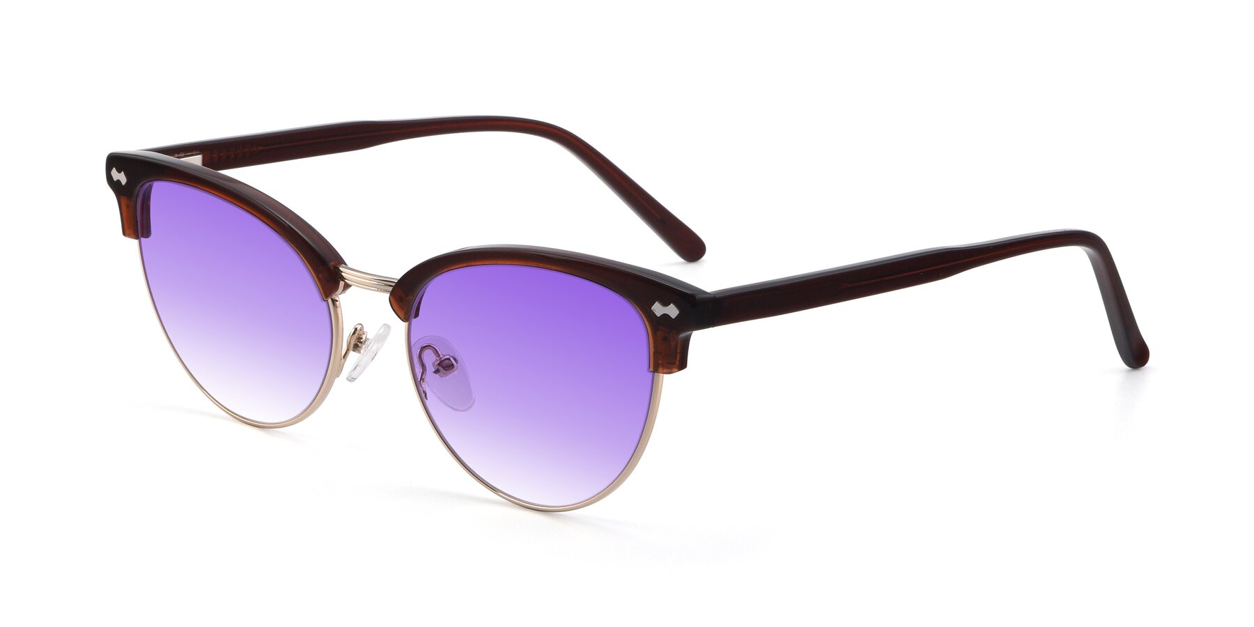 Angle of 17461 in Amber Brown with Purple Gradient Lenses