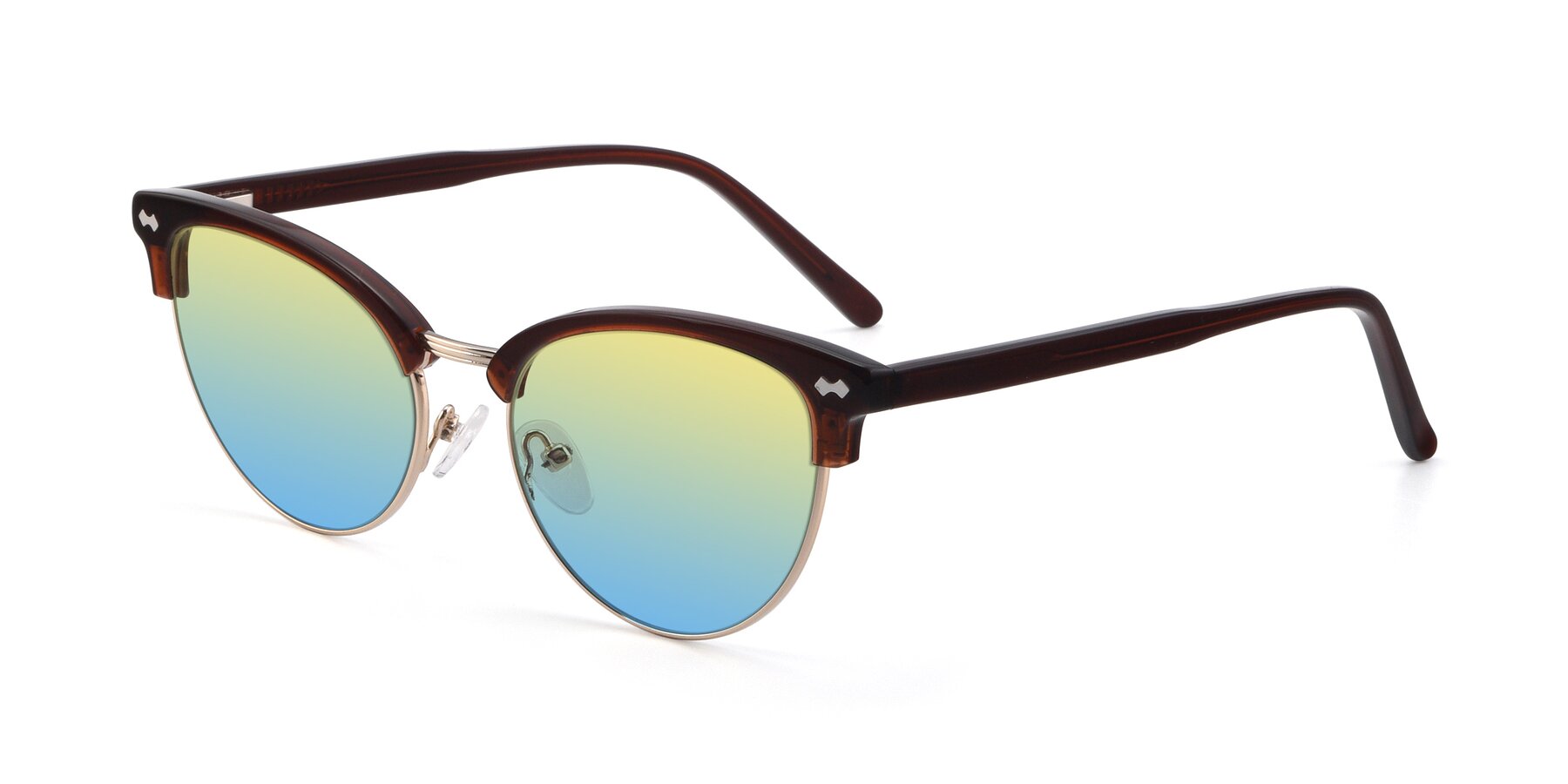 Angle of 17461 in Amber Brown with Yellow / Blue Gradient Lenses