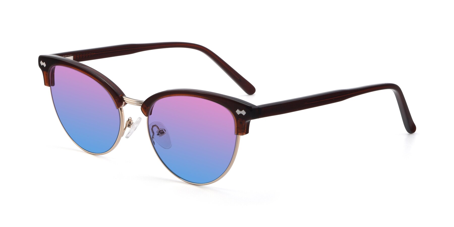 Angle of 17461 in Amber Brown with Pink / Blue Gradient Lenses