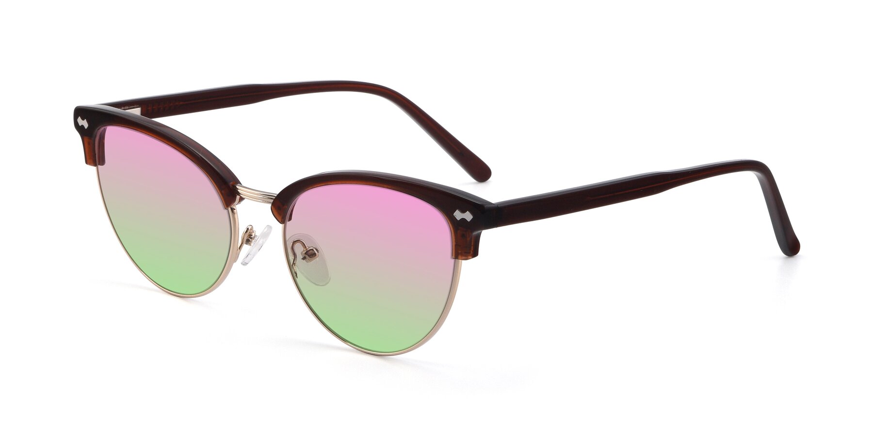 Angle of 17461 in Amber Brown with Pink / Green Gradient Lenses