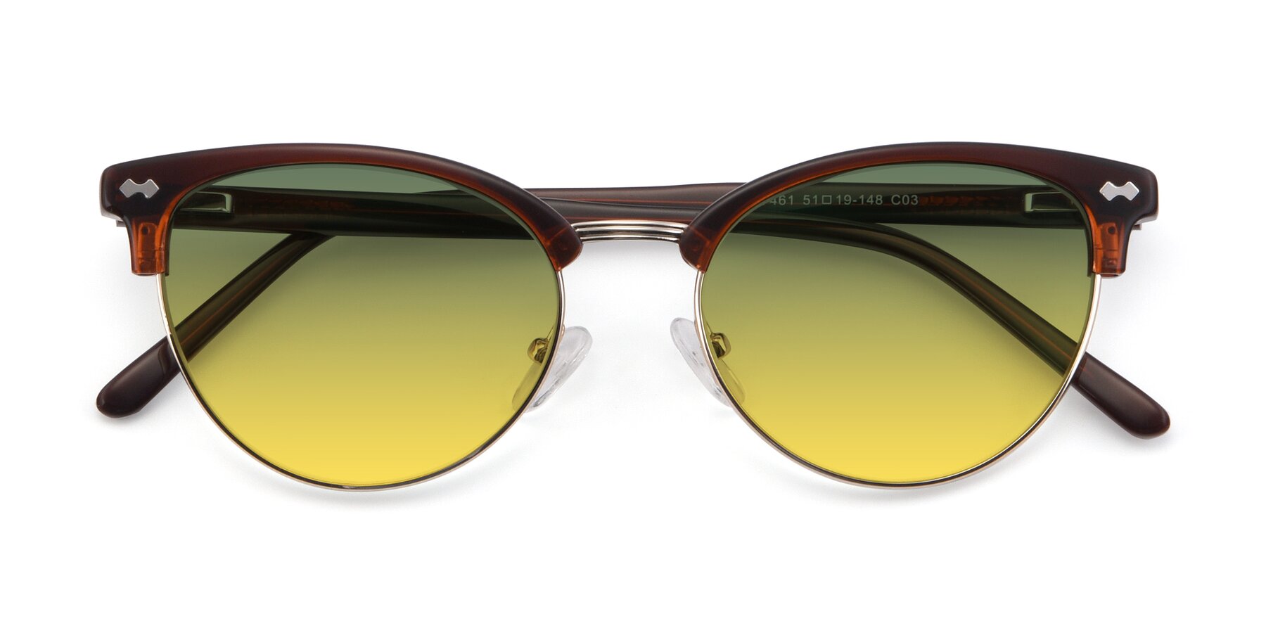 Folded Front of 17461 in Amber Brown with Green / Yellow Gradient Lenses