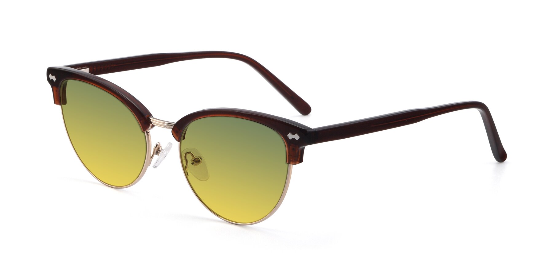 Angle of 17461 in Amber Brown with Green / Yellow Gradient Lenses