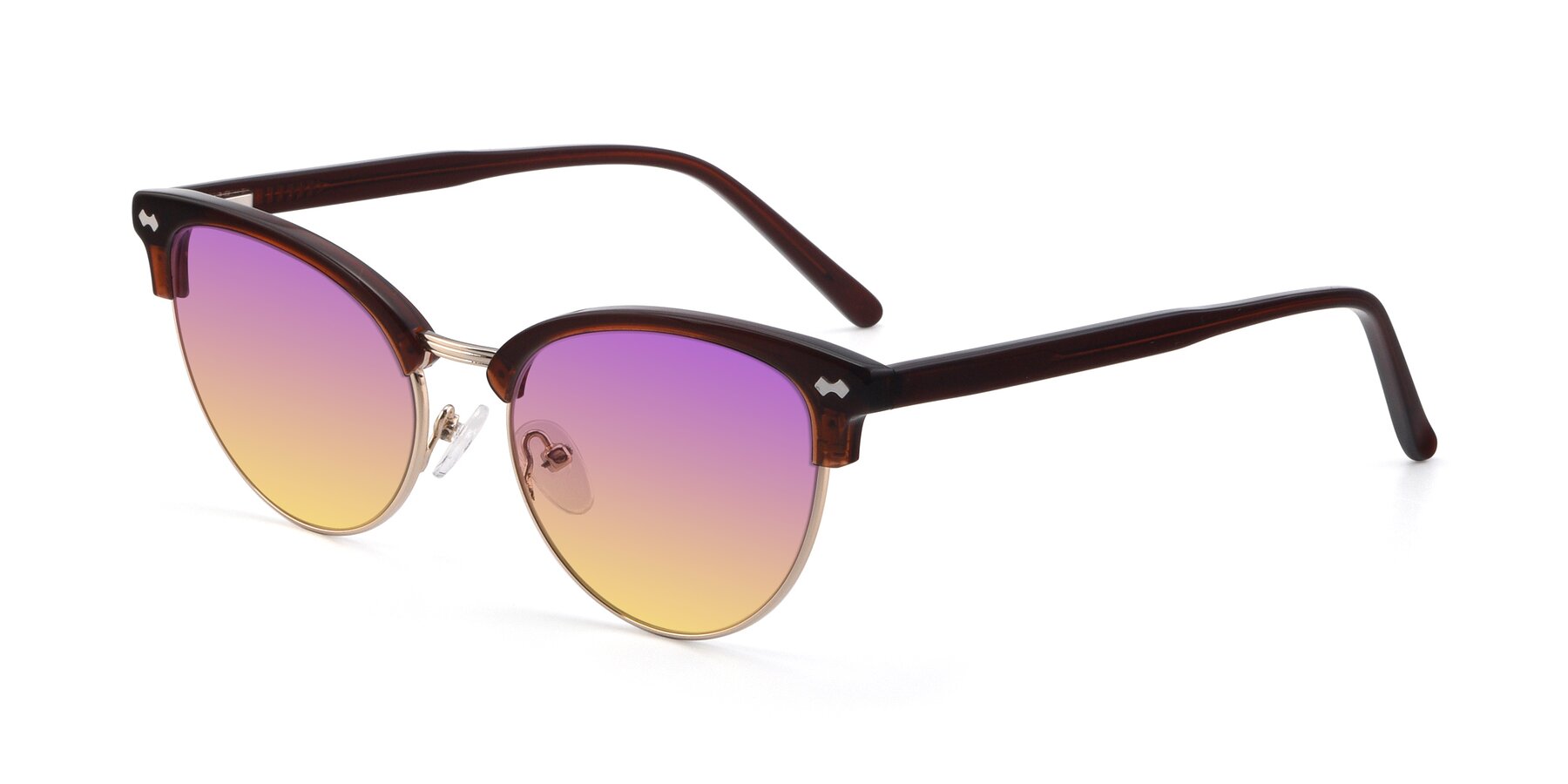 Angle of 17461 in Amber Brown with Purple / Yellow Gradient Lenses