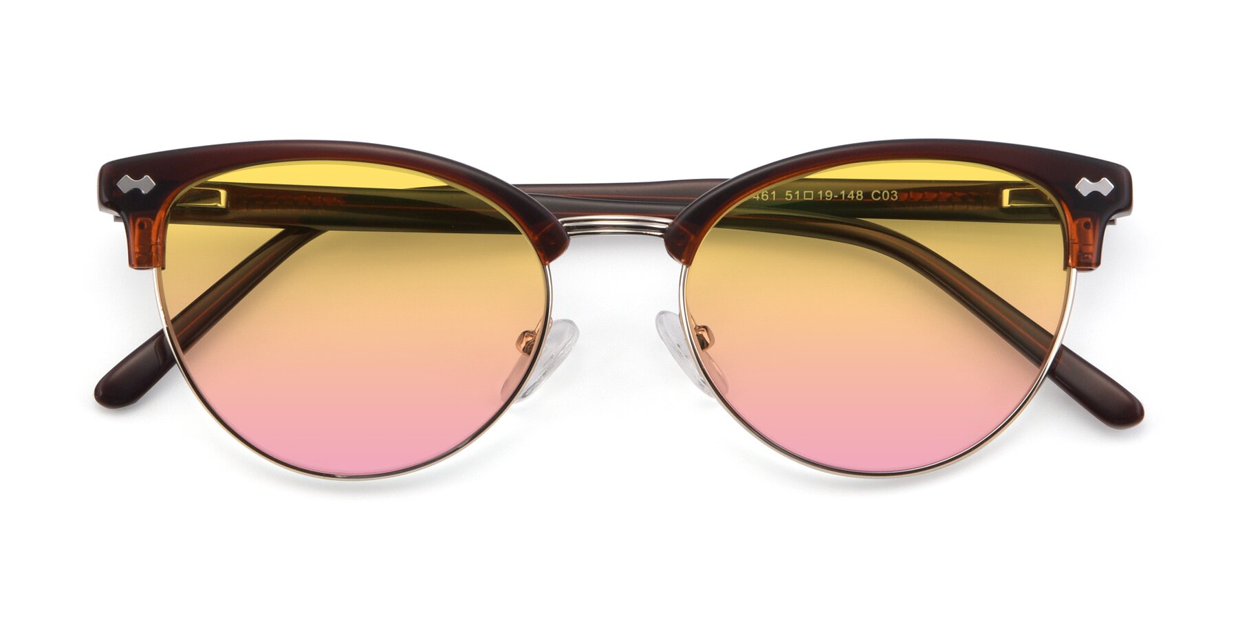 Folded Front of 17461 in Amber Brown with Yellow / Pink Gradient Lenses
