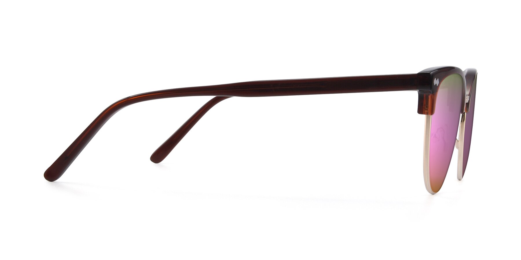 Side of 17461 in Amber Brown with Pink Mirrored Lenses