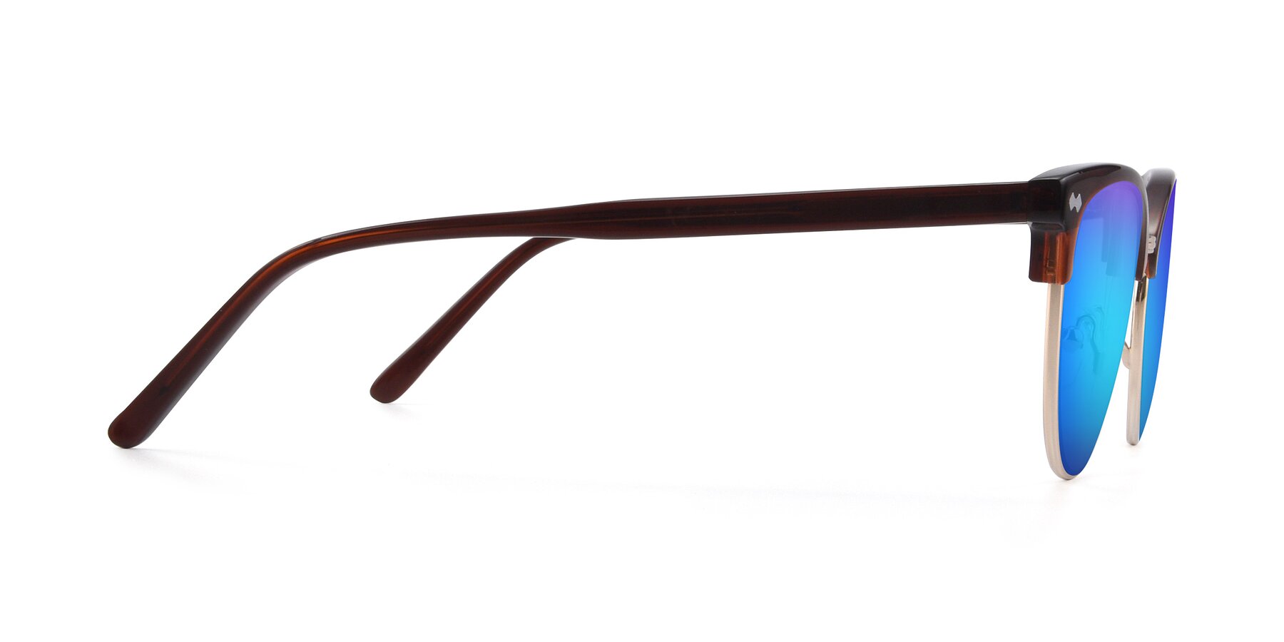 Side of 17461 in Amber Brown with Blue Mirrored Lenses