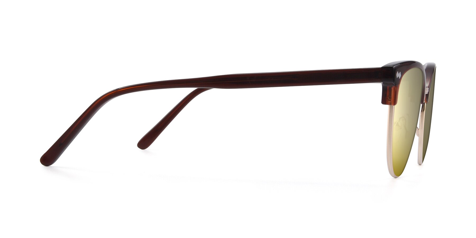 Side of 17461 in Amber Brown with Gold Mirrored Lenses