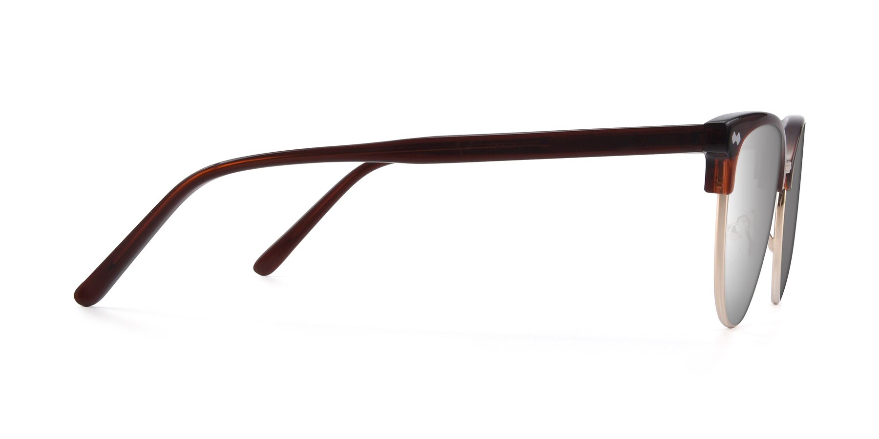 Side of 17461 in Amber Brown with Silver Mirrored Lenses