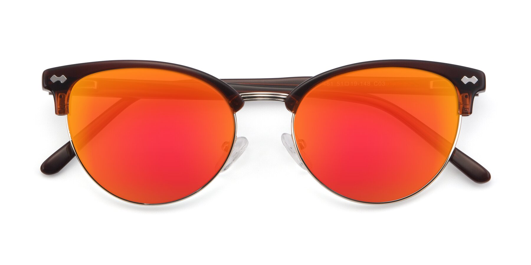Folded Front of 17461 in Amber Brown with Red Gold Mirrored Lenses
