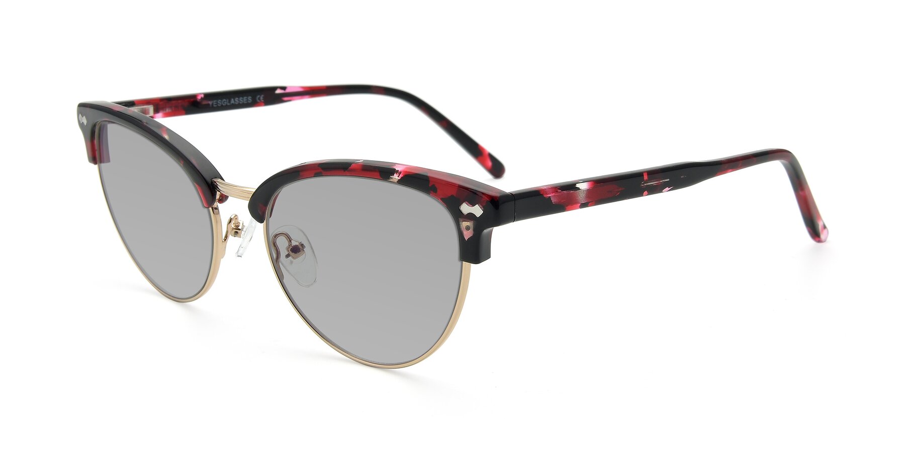 Angle of 17461 in Floral-Gold with Light Gray Tinted Lenses