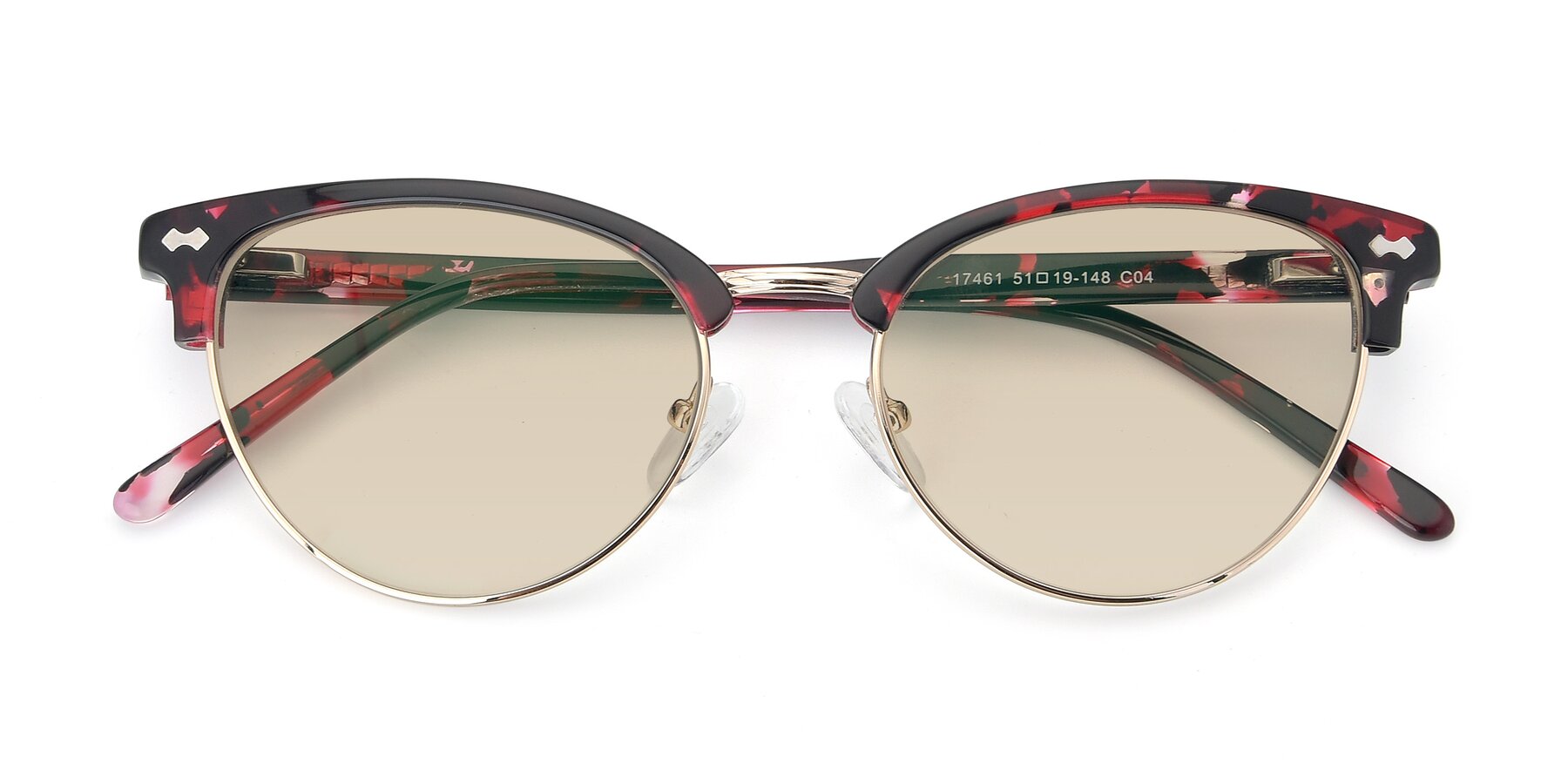 Folded Front of 17461 in Floral-Gold with Light Brown Tinted Lenses