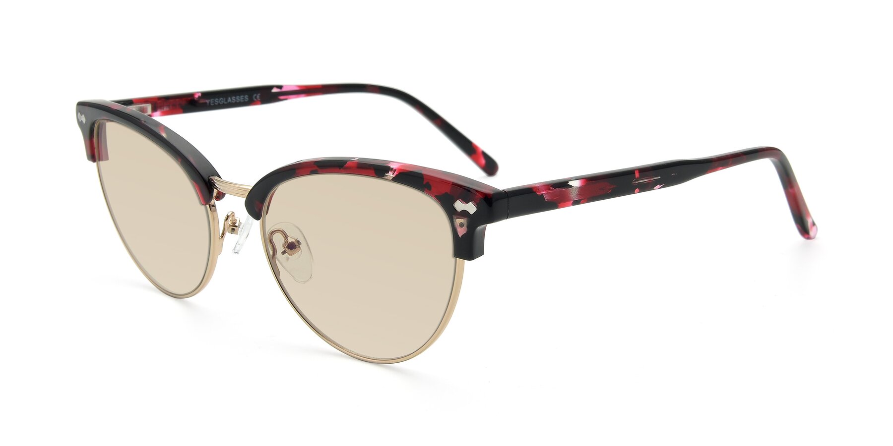 Angle of 17461 in Floral-Gold with Light Brown Tinted Lenses