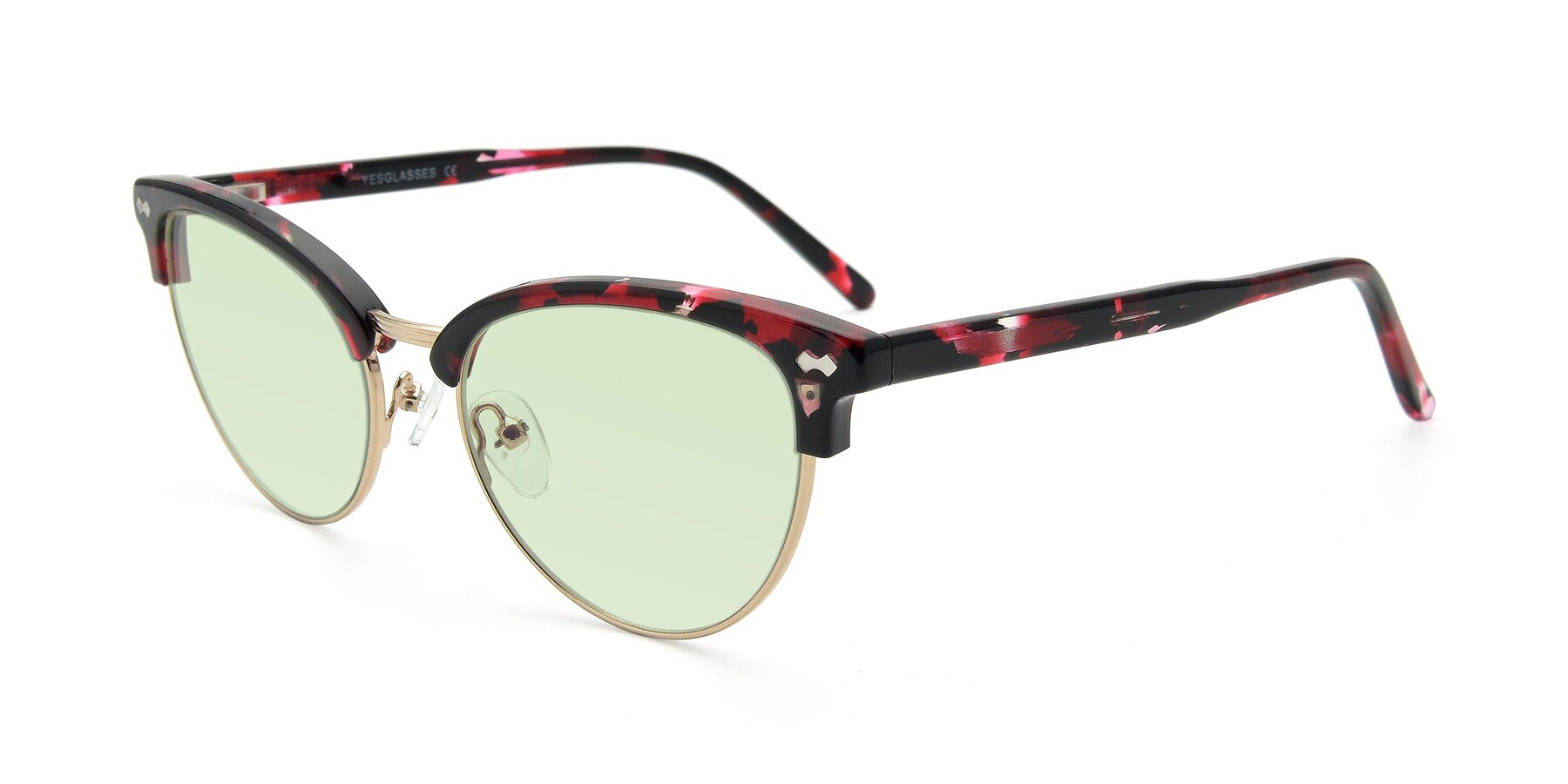 Angle of 17461 in Floral-Gold with Light Green Tinted Lenses
