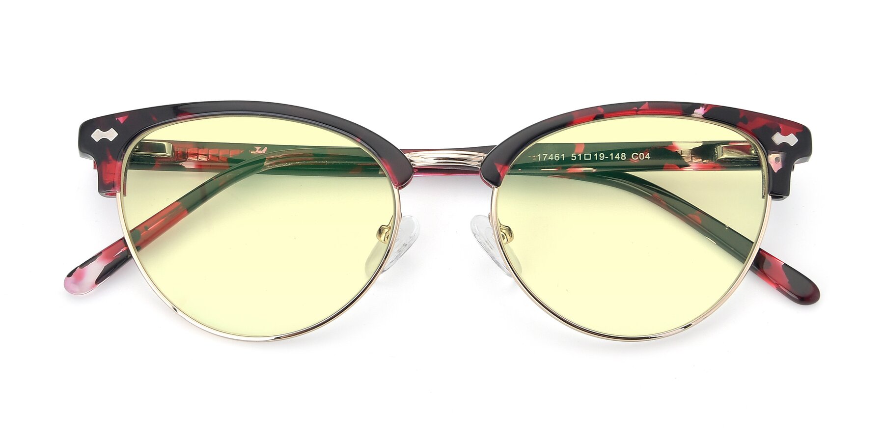 Folded Front of 17461 in Floral-Gold with Light Yellow Tinted Lenses