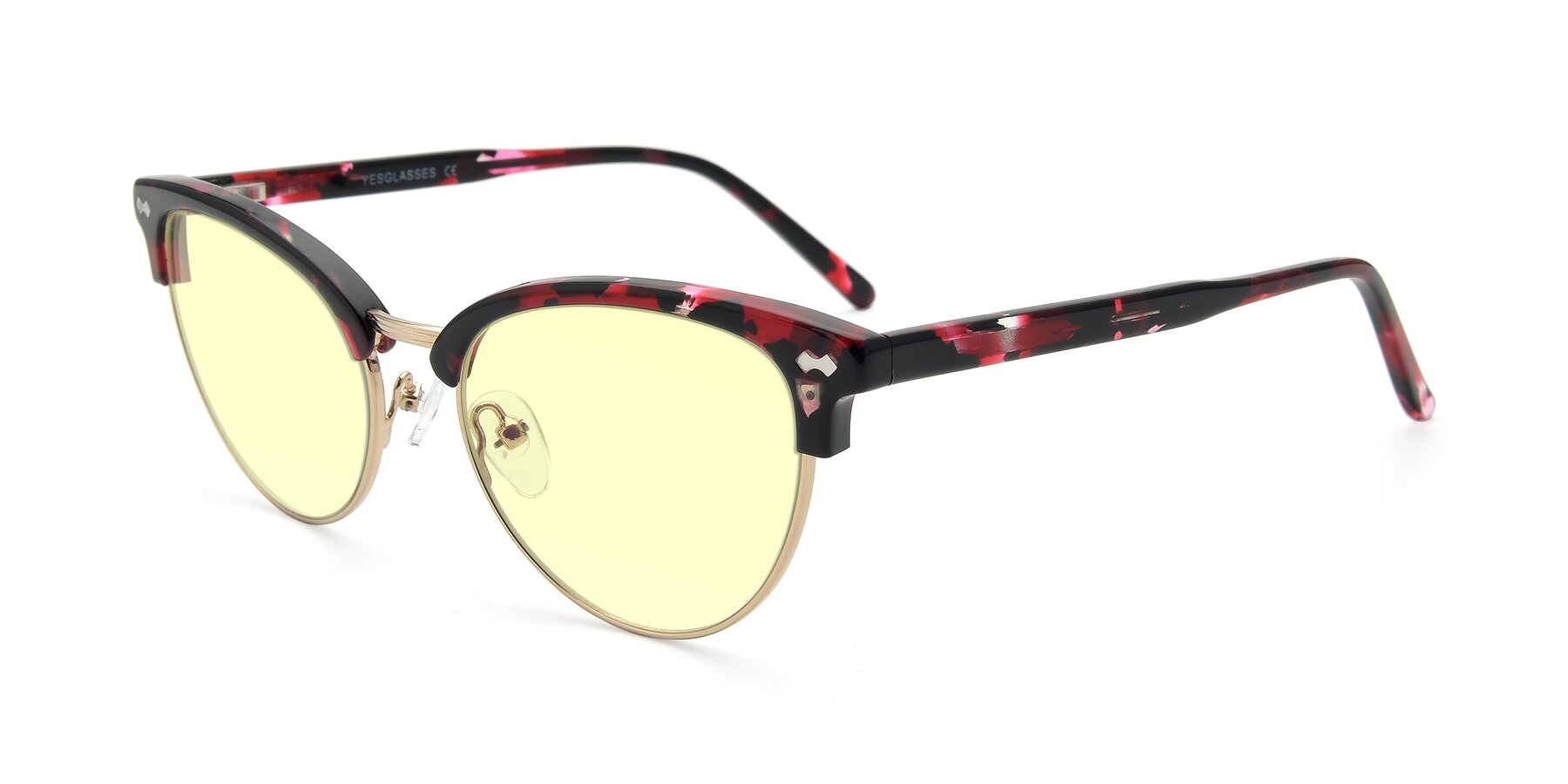 Angle of 17461 in Floral-Gold with Light Yellow Tinted Lenses