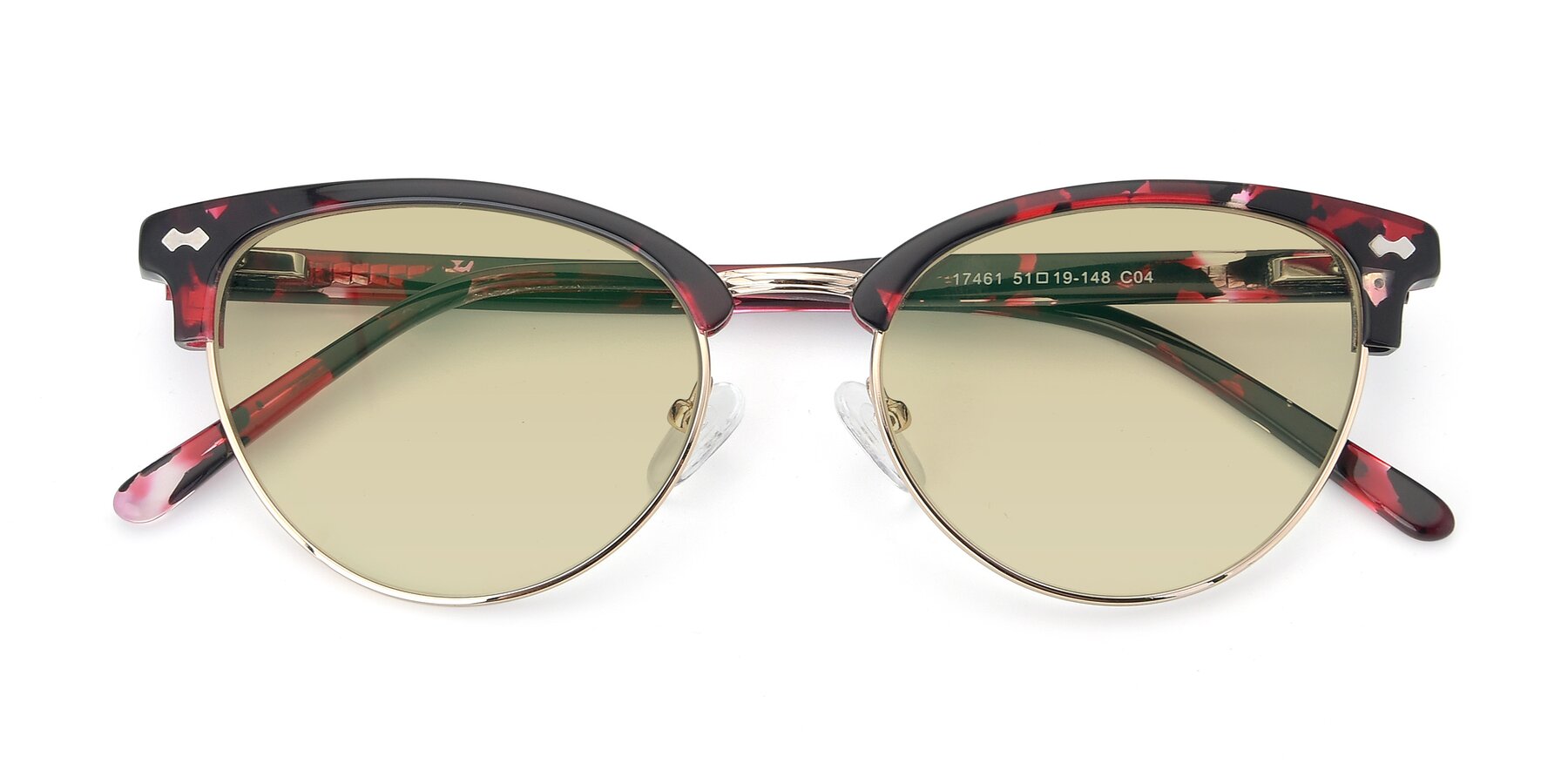 Folded Front of 17461 in Floral-Gold with Light Champagne Tinted Lenses