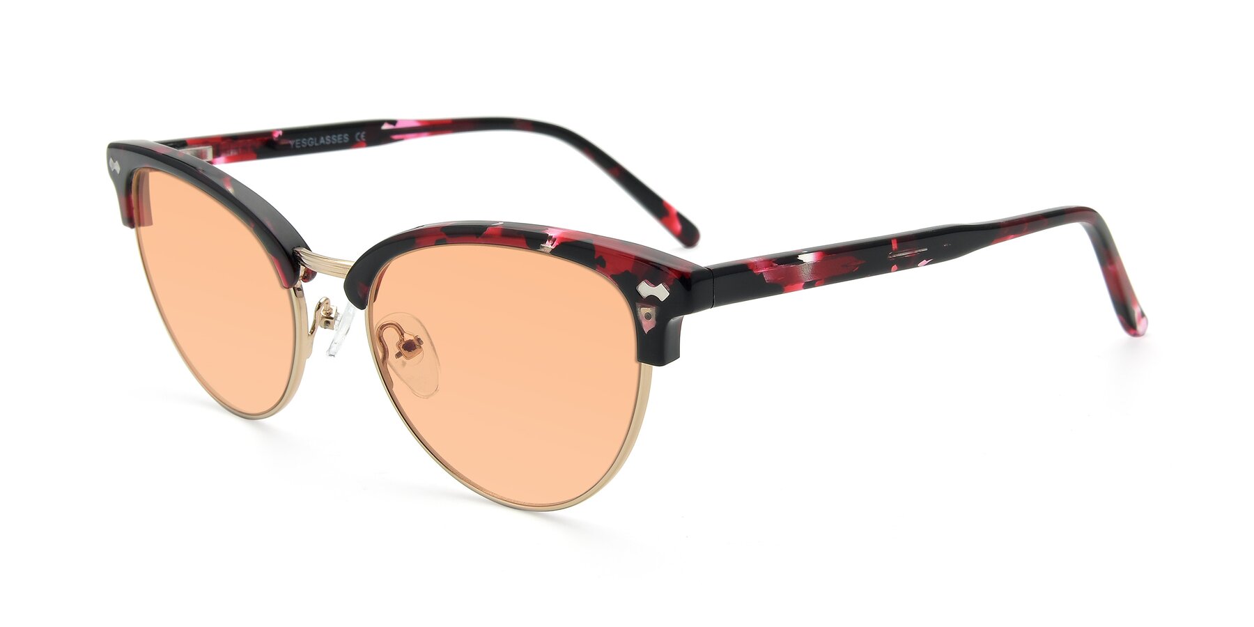 Angle of 17461 in Floral-Gold with Light Orange Tinted Lenses