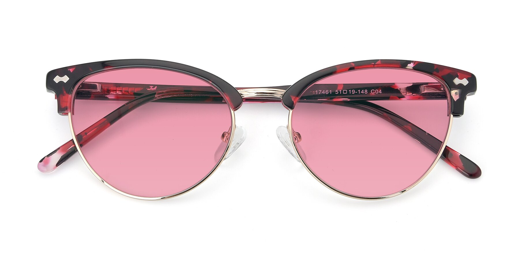 Folded Front of 17461 in Floral-Gold with Pink Tinted Lenses