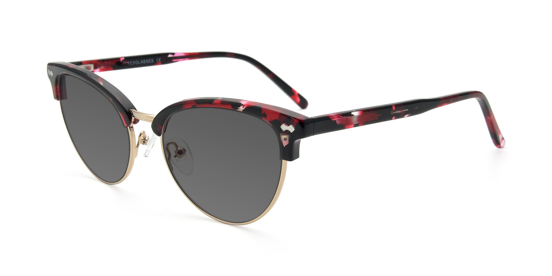 Angle of 17461 in Floral-Gold with Medium Gray Tinted Lenses