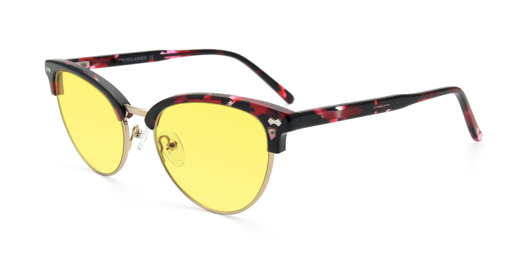 Angle of 17461 in Floral-Gold with Medium Yellow Tinted Lenses
