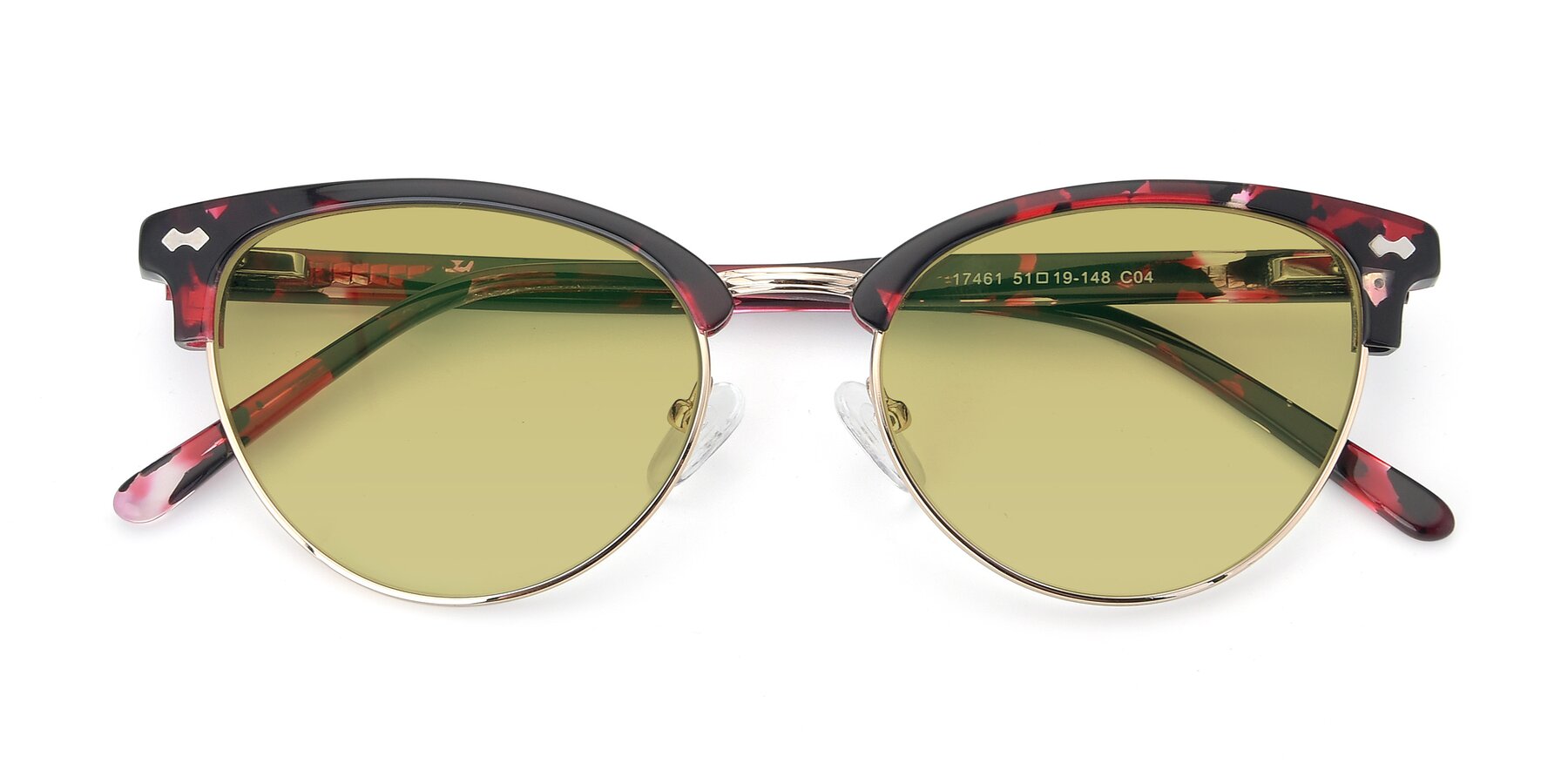 Folded Front of 17461 in Floral-Gold with Medium Champagne Tinted Lenses