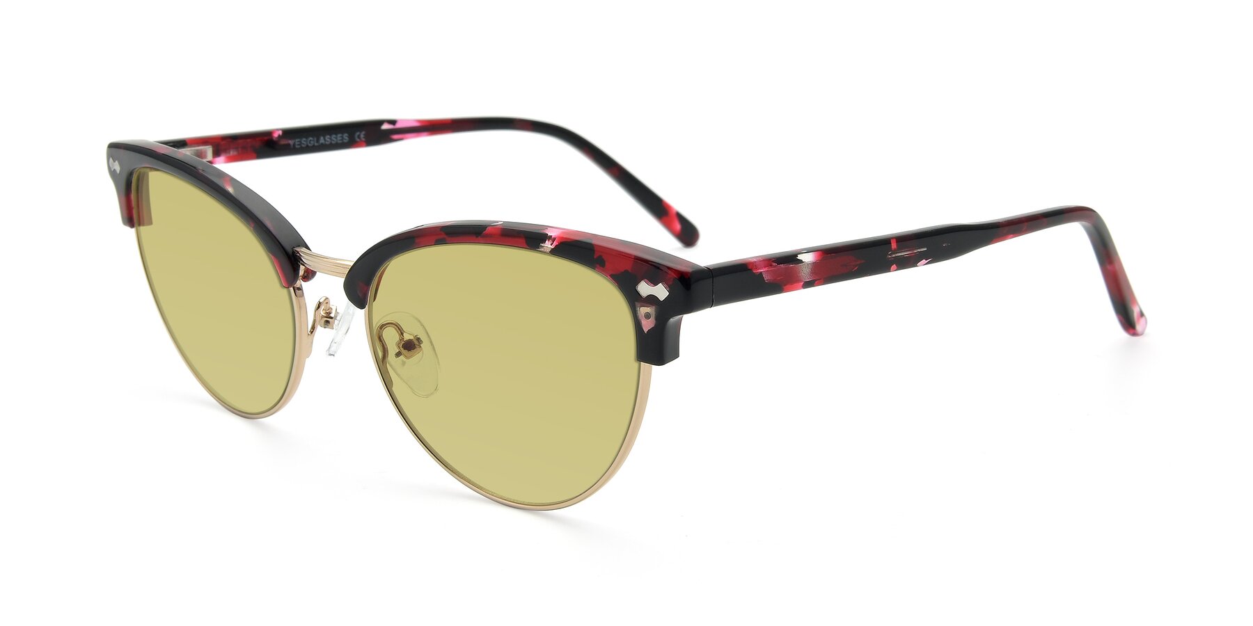 Angle of 17461 in Floral-Gold with Medium Champagne Tinted Lenses