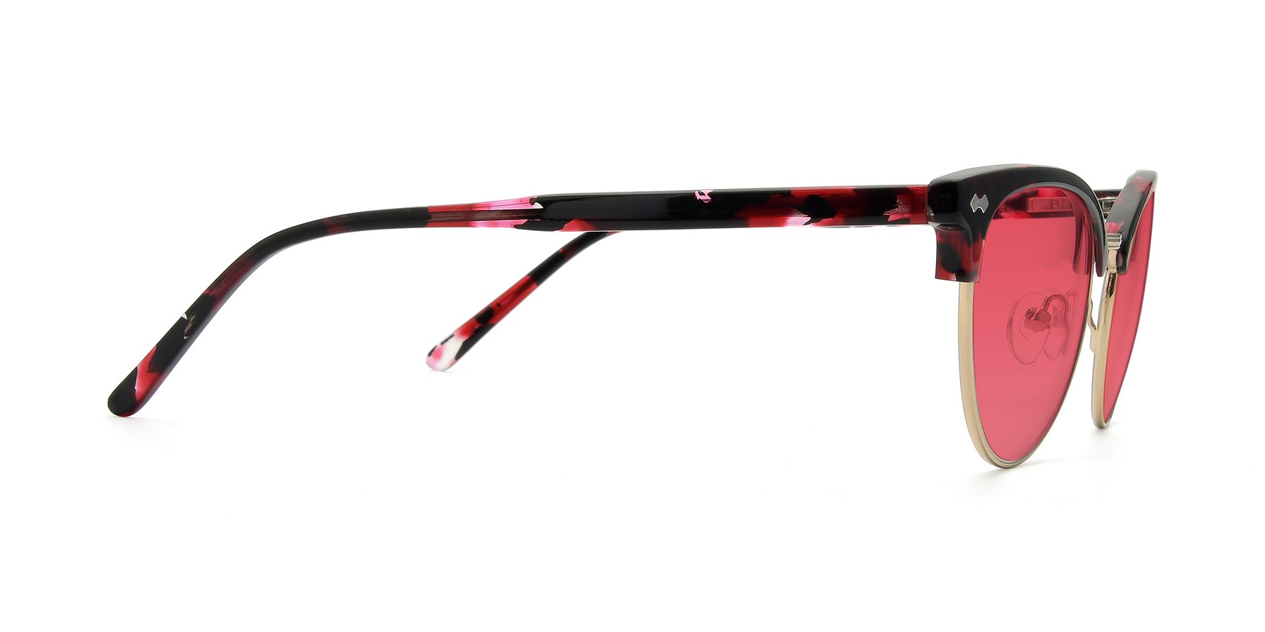 Side of 17461 in Floral-Gold with Red Tinted Lenses