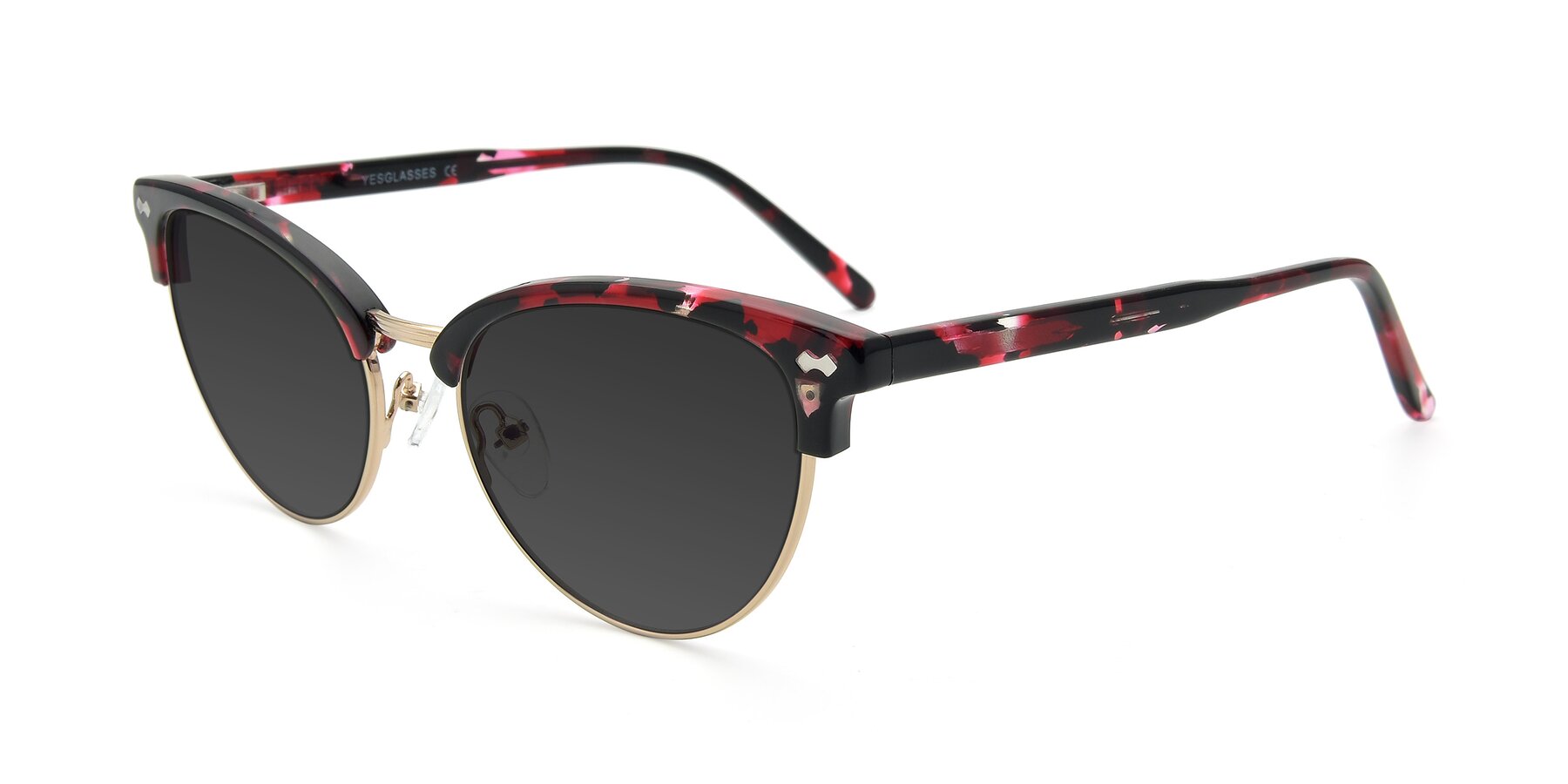 Angle of 17461 in Floral-Gold with Gray Tinted Lenses