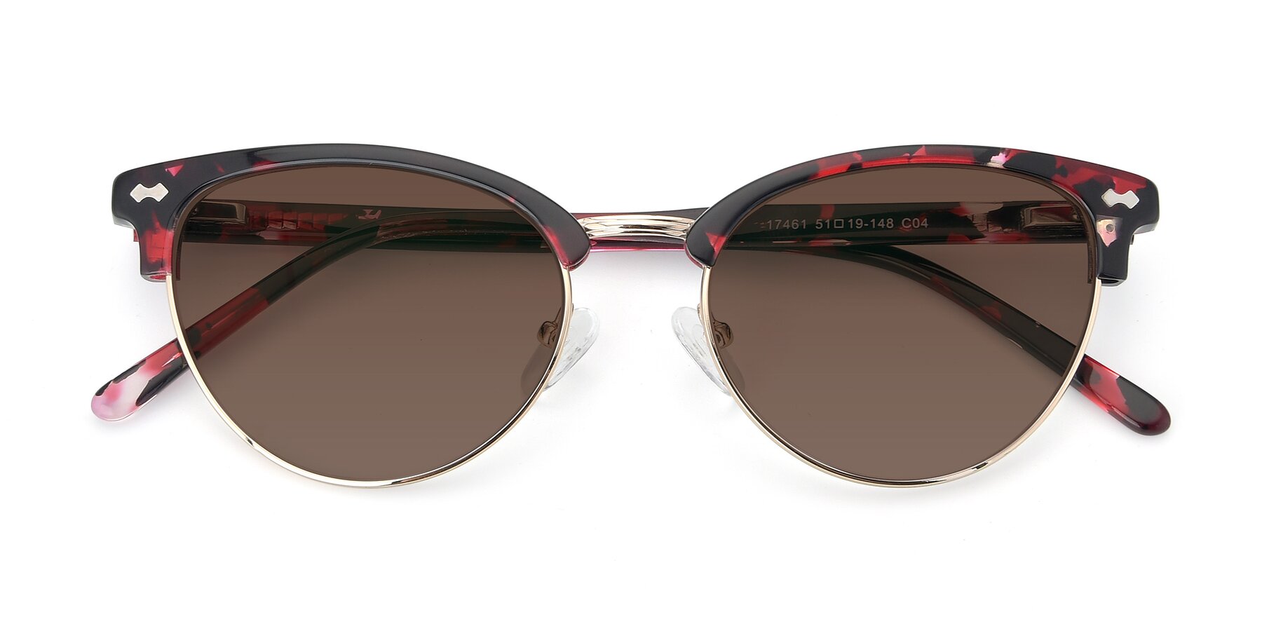 Folded Front of 17461 in Floral-Gold with Brown Tinted Lenses