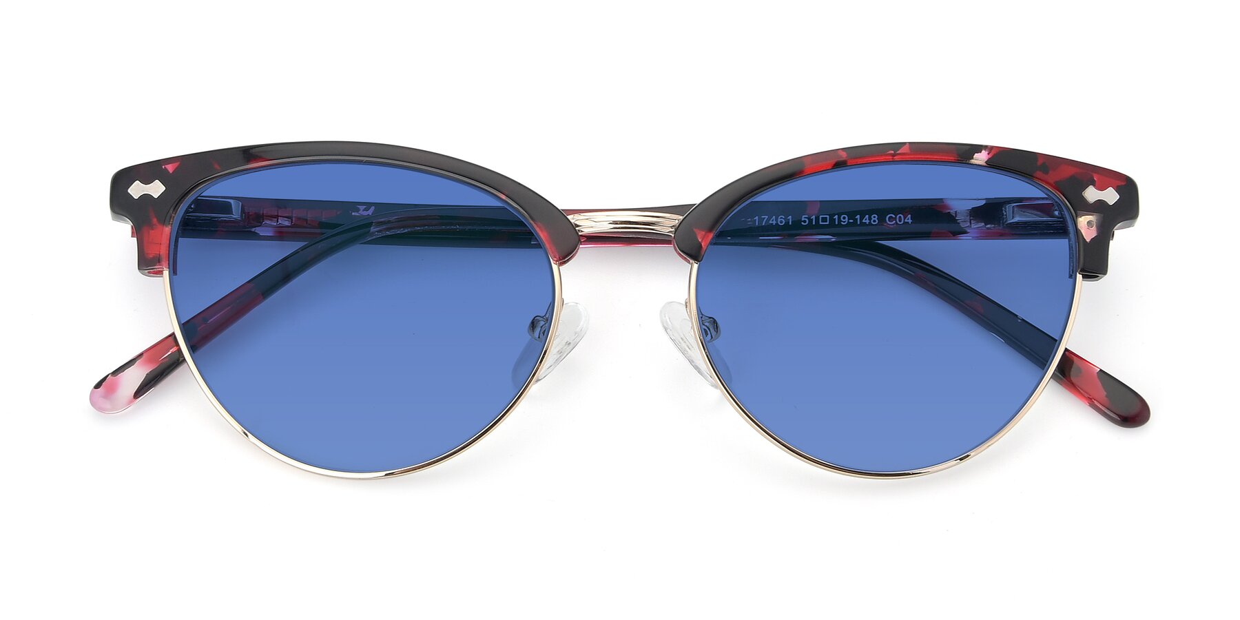 Folded Front of 17461 in Floral-Gold with Blue Tinted Lenses
