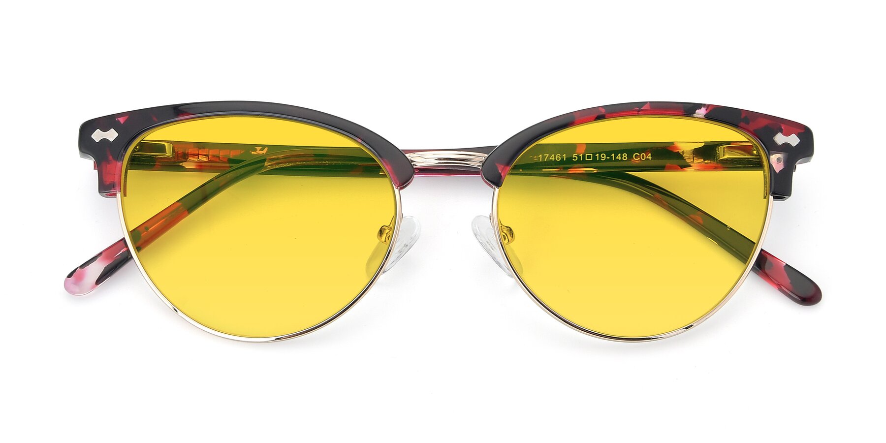 Folded Front of 17461 in Floral-Gold with Yellow Tinted Lenses