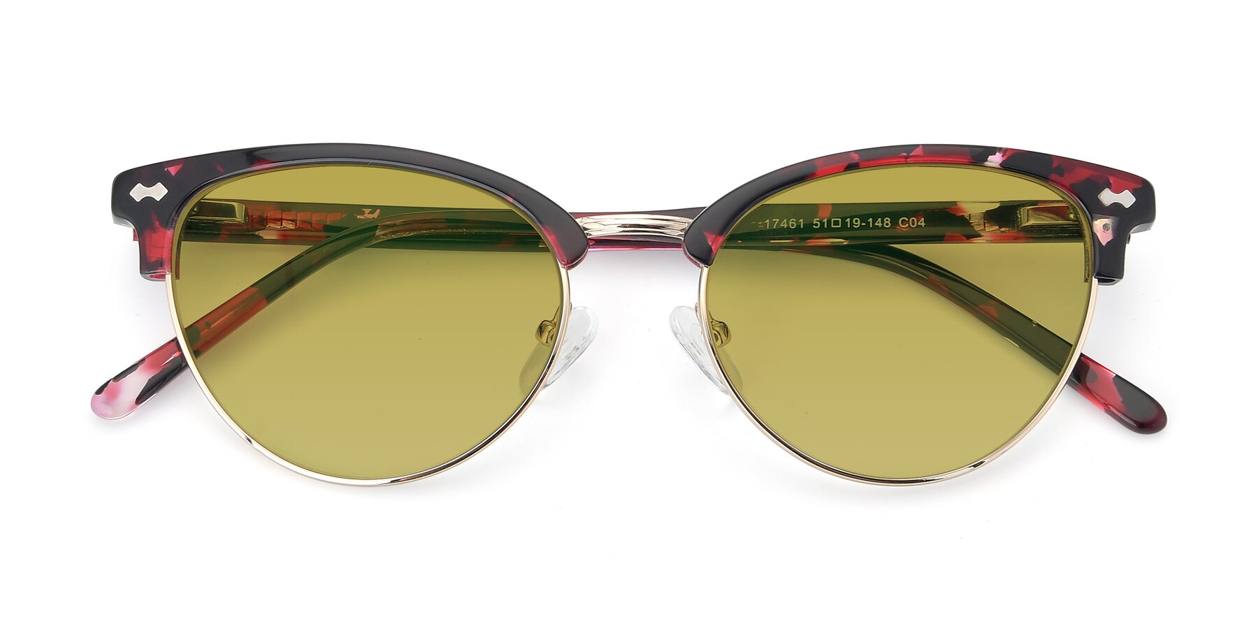 Folded Front of 17461 in Floral-Gold with Champagne Tinted Lenses