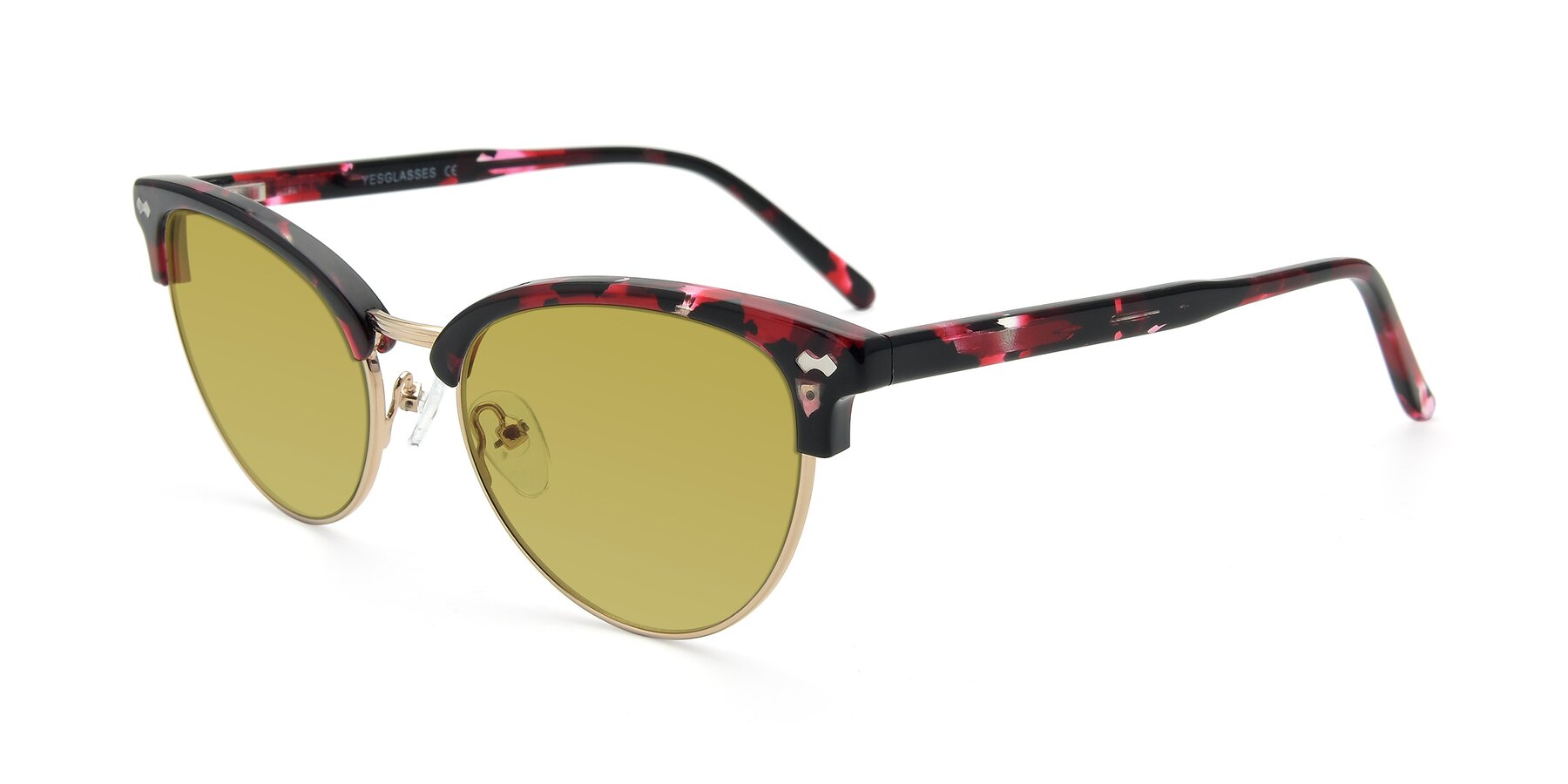 Angle of 17461 in Floral-Gold with Champagne Tinted Lenses