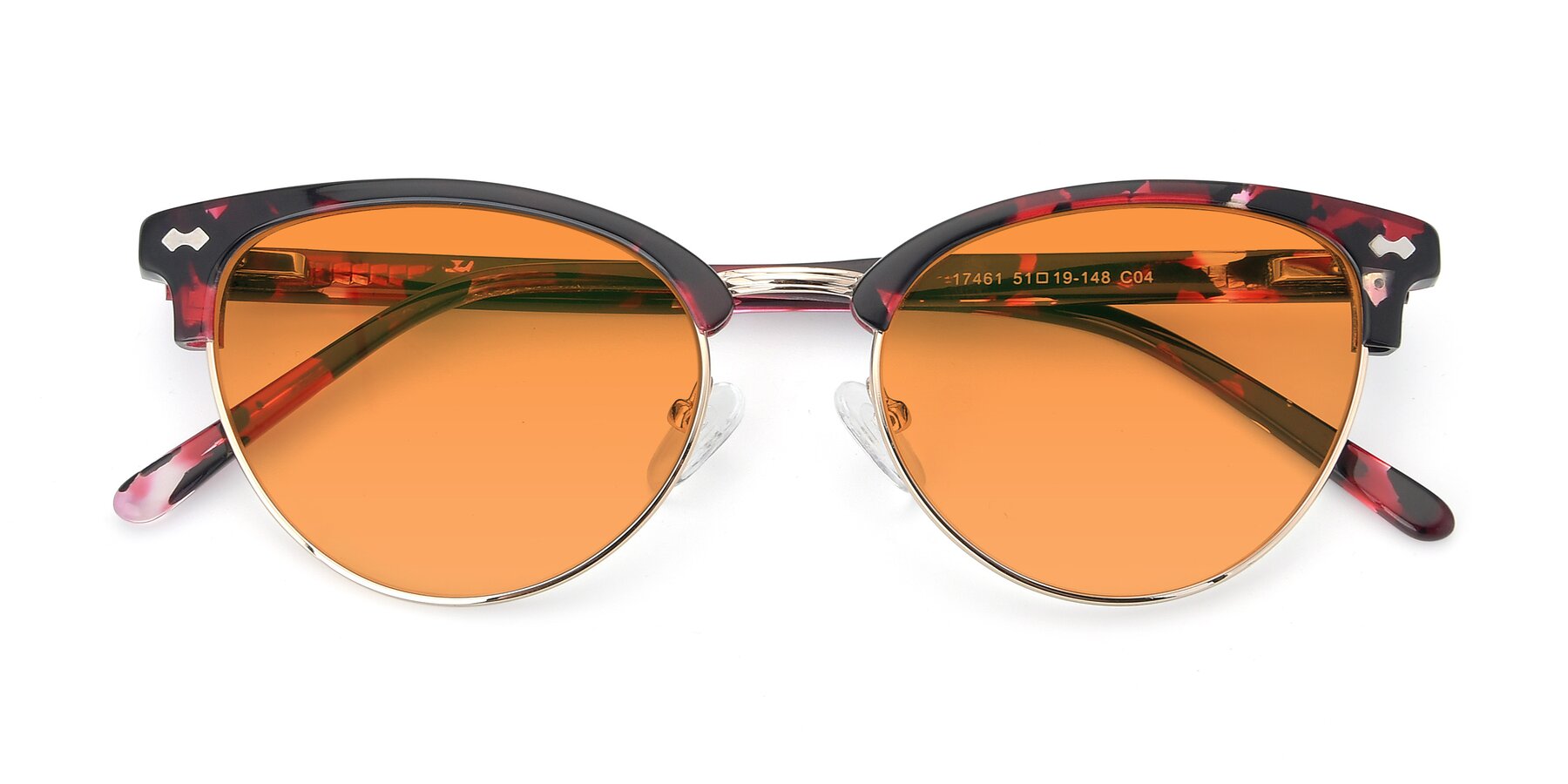 Folded Front of 17461 in Floral-Gold with Orange Tinted Lenses