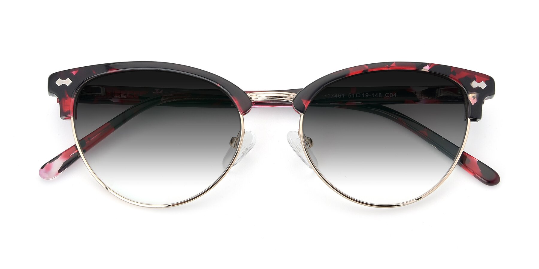 Folded Front of 17461 in Floral-Gold with Gray Gradient Lenses