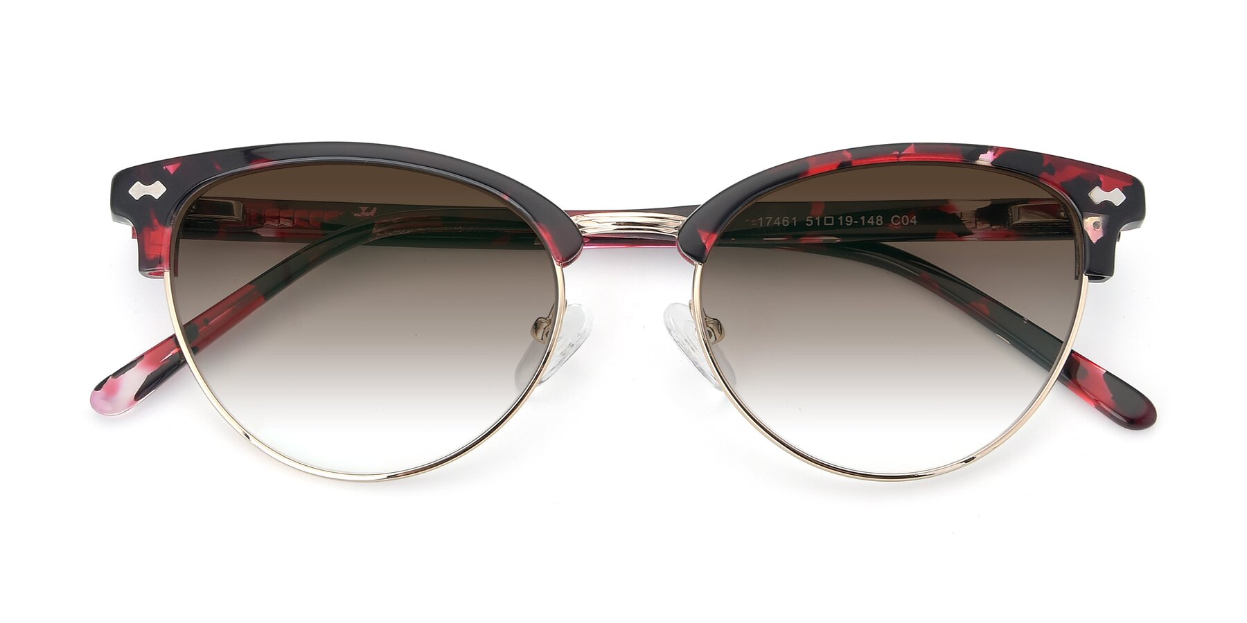 Folded Front of 17461 in Floral-Gold with Brown Gradient Lenses
