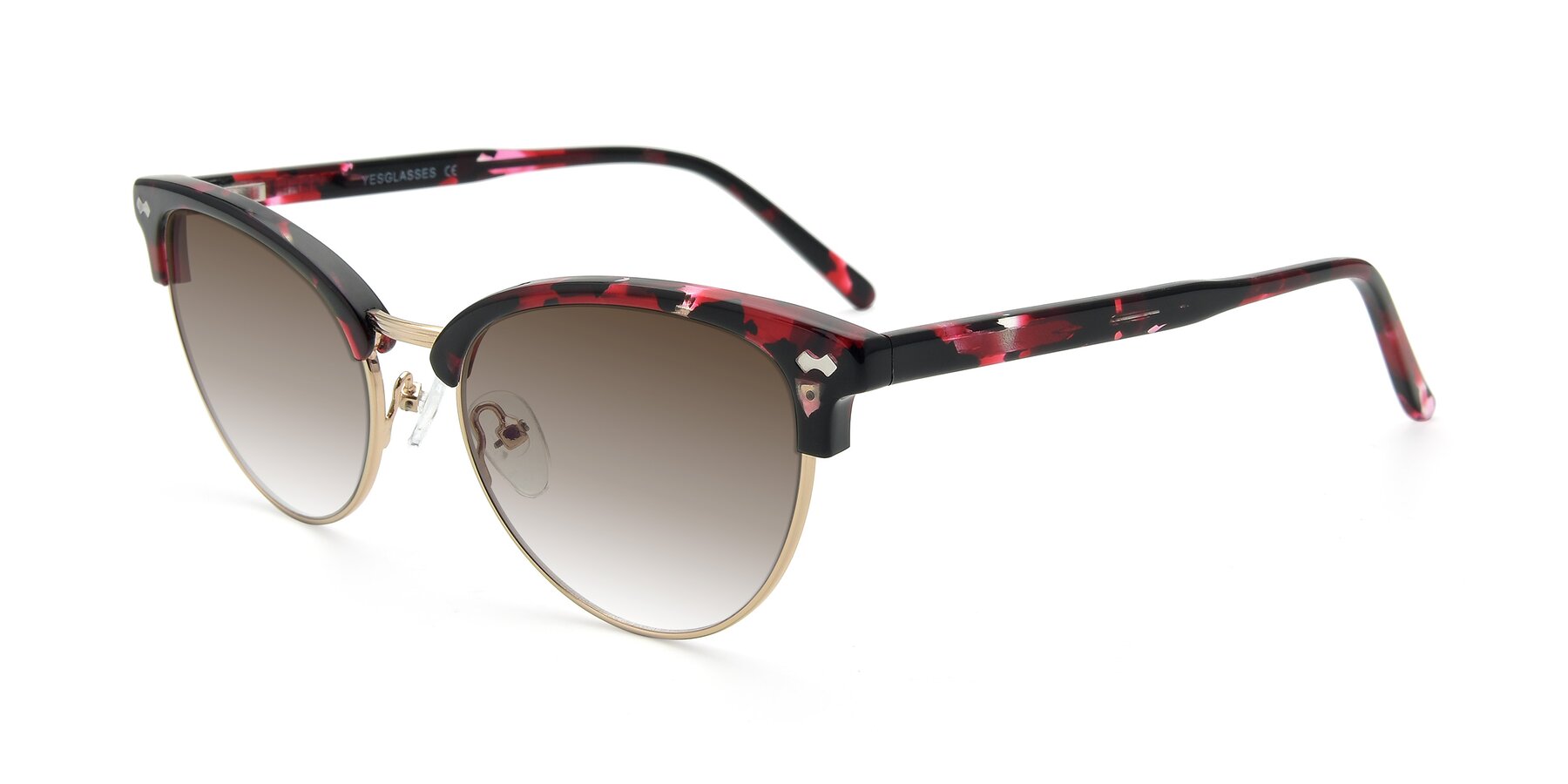Angle of 17461 in Floral-Gold with Brown Gradient Lenses