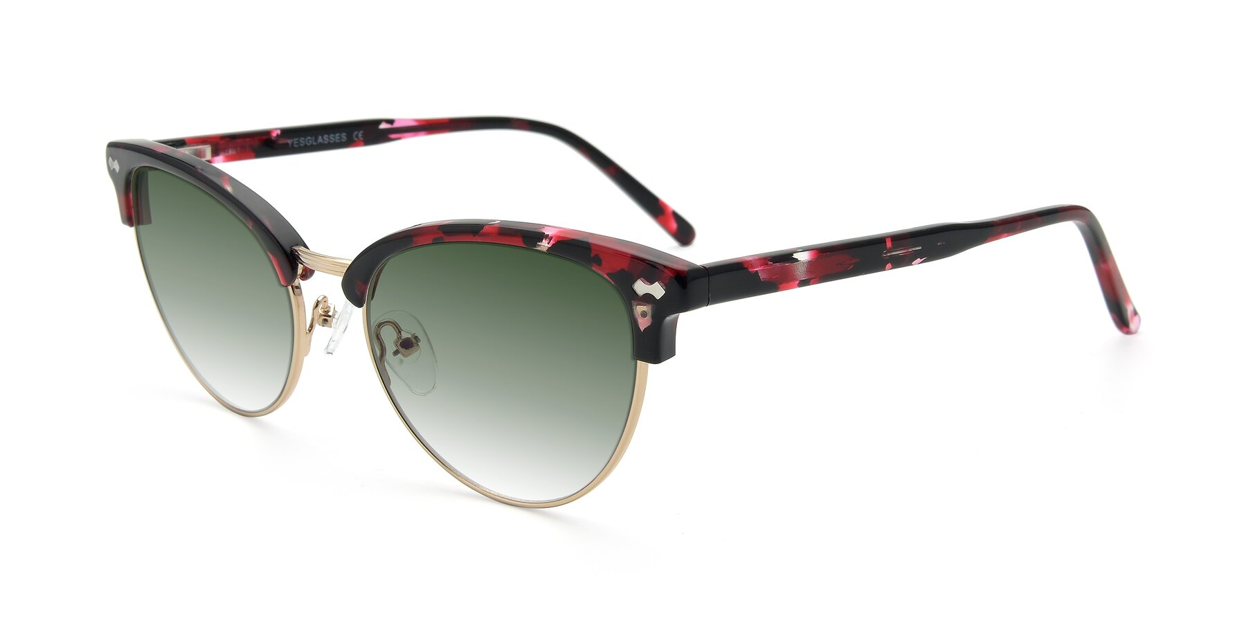 Angle of 17461 in Floral-Gold with Green Gradient Lenses