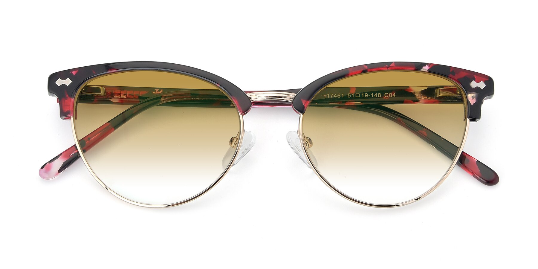 Folded Front of 17461 in Floral-Gold with Champagne Gradient Lenses