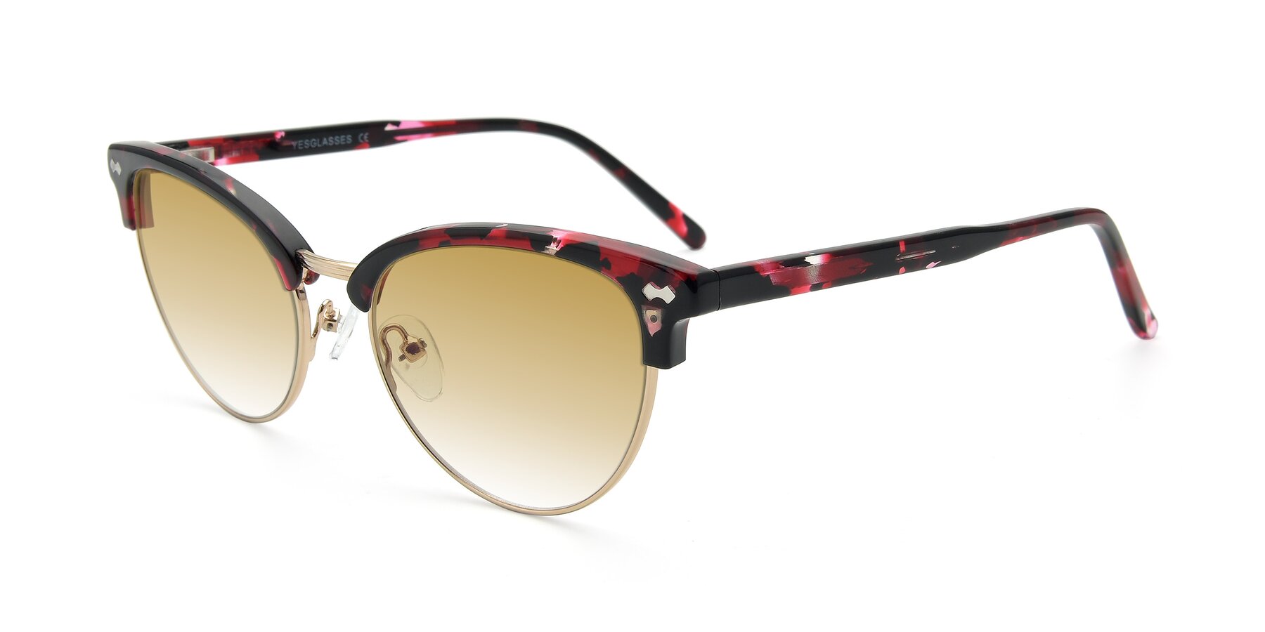 Angle of 17461 in Floral-Gold with Champagne Gradient Lenses