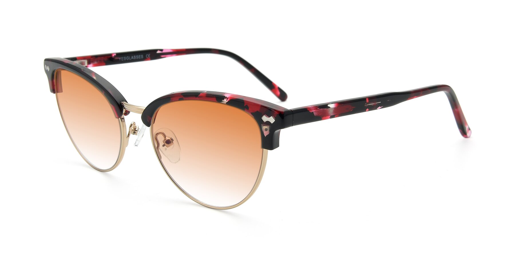 Angle of 17461 in Floral-Gold with Orange Gradient Lenses