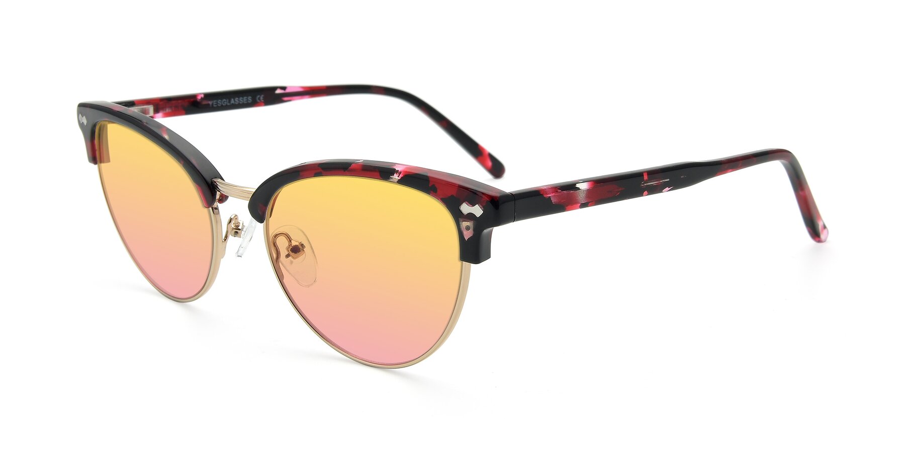 Angle of 17461 in Floral-Gold with Yellow / Pink Gradient Lenses