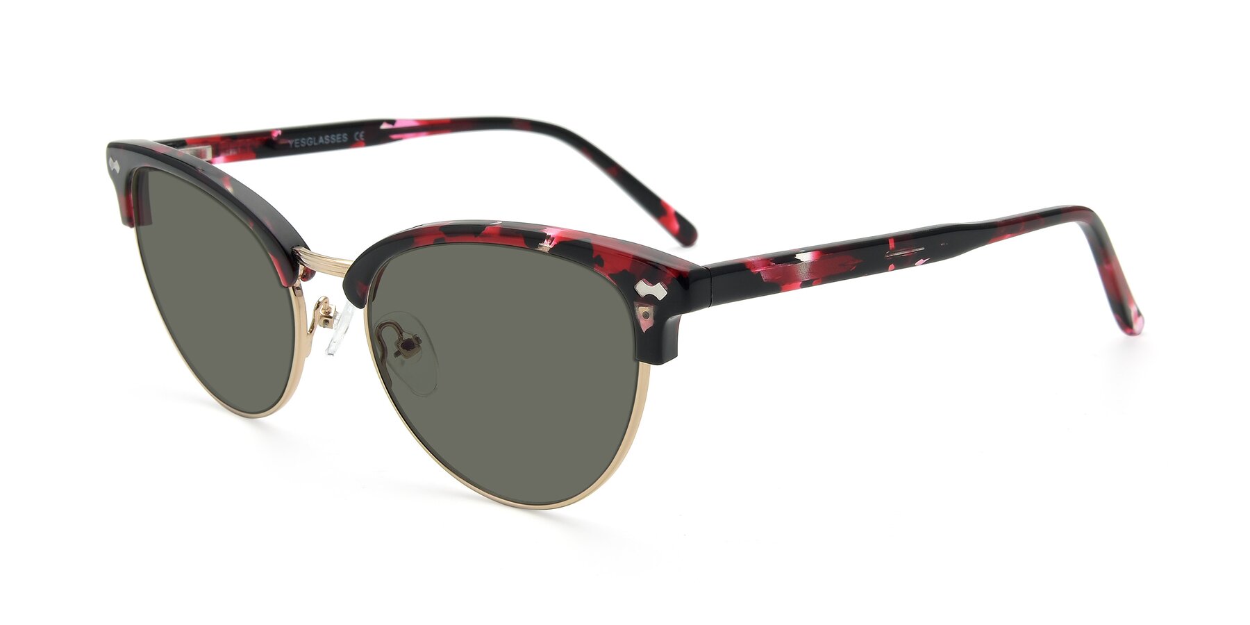 Angle of 17461 in Floral-Gold with Gray Polarized Lenses