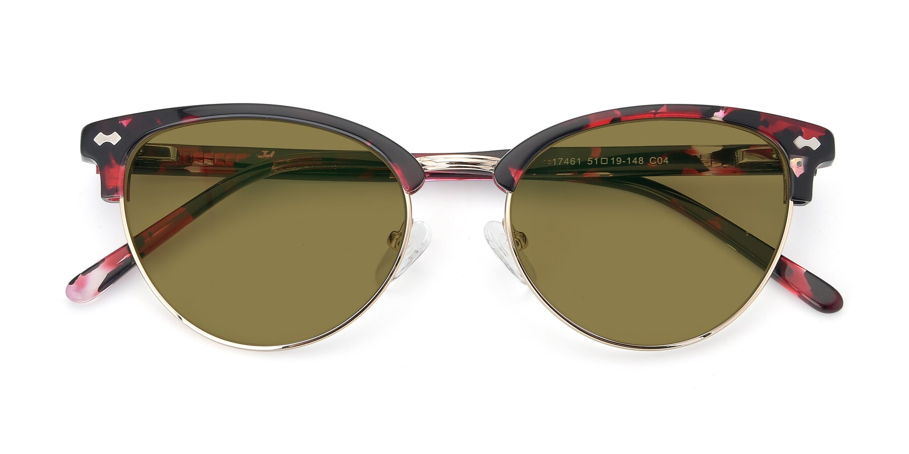 Folded Front of 17461 in Floral-Gold with Brown Polarized Lenses
