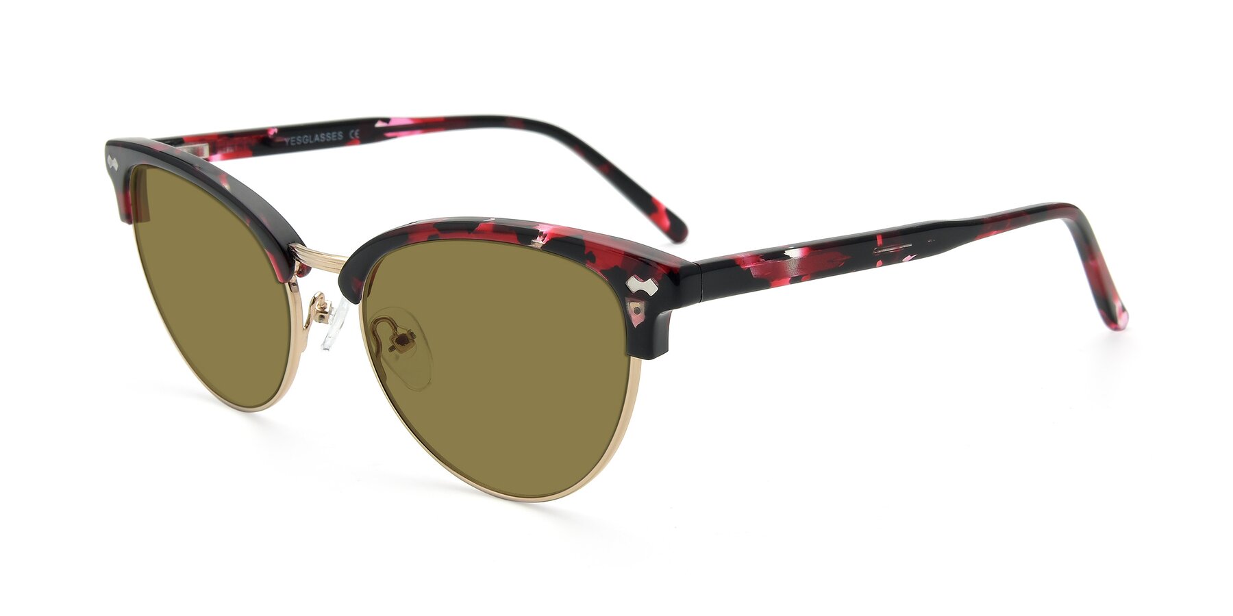 Angle of 17461 in Floral-Gold with Brown Polarized Lenses
