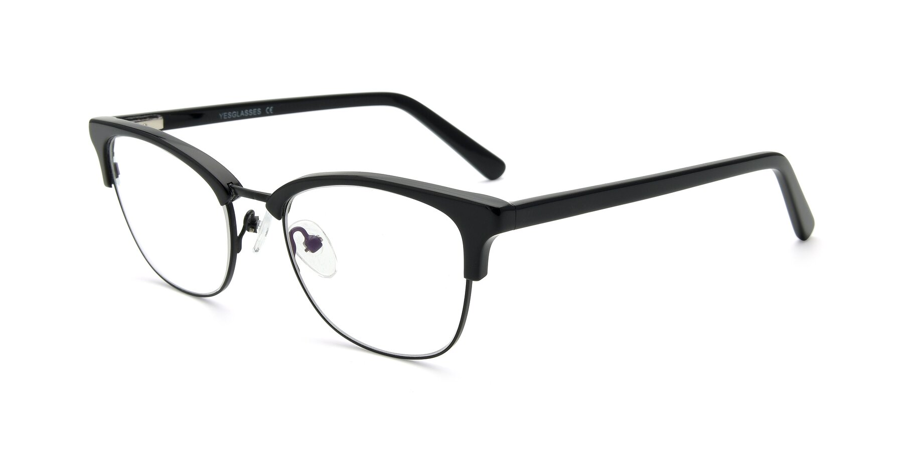 Angle of 17463 in Black with Clear Eyeglass Lenses