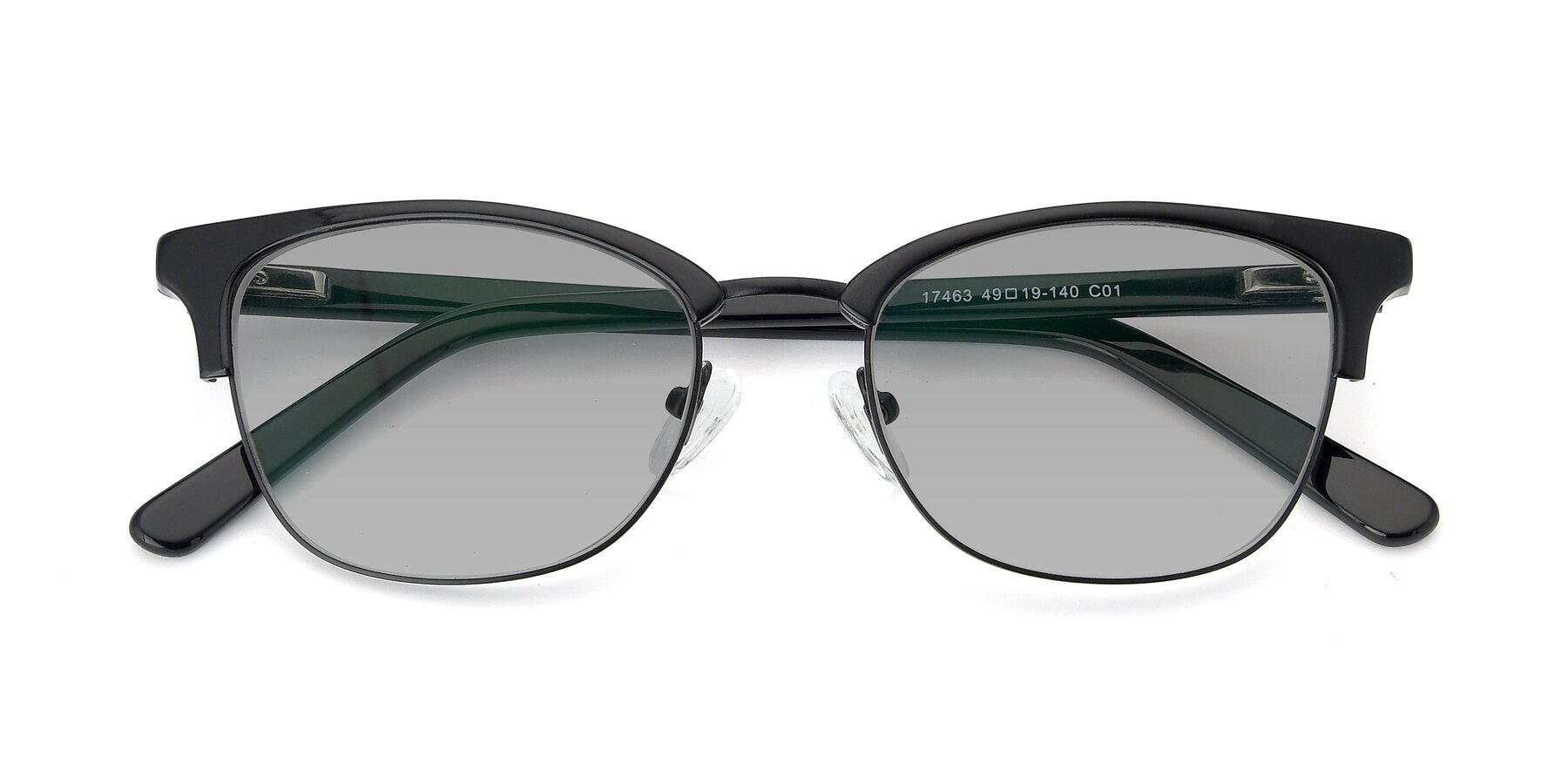 Folded Front of 17463 in Black with Light Gray Tinted Lenses