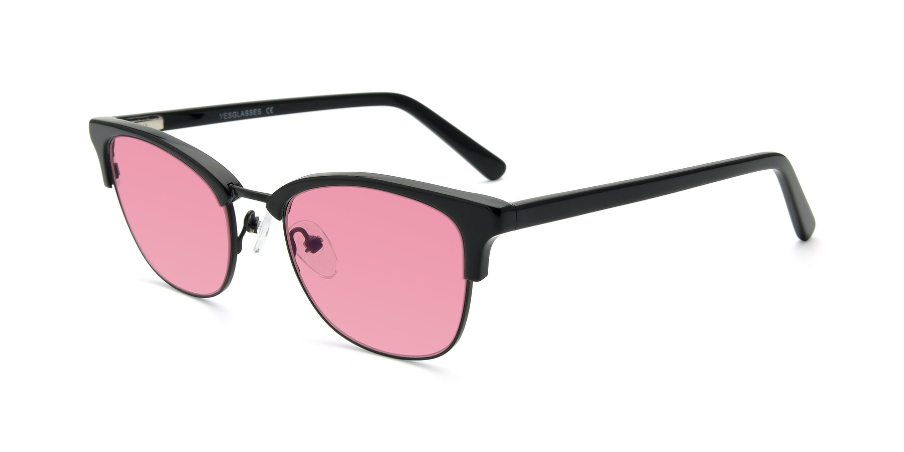 Angle of 17463 in Black with Pink Tinted Lenses